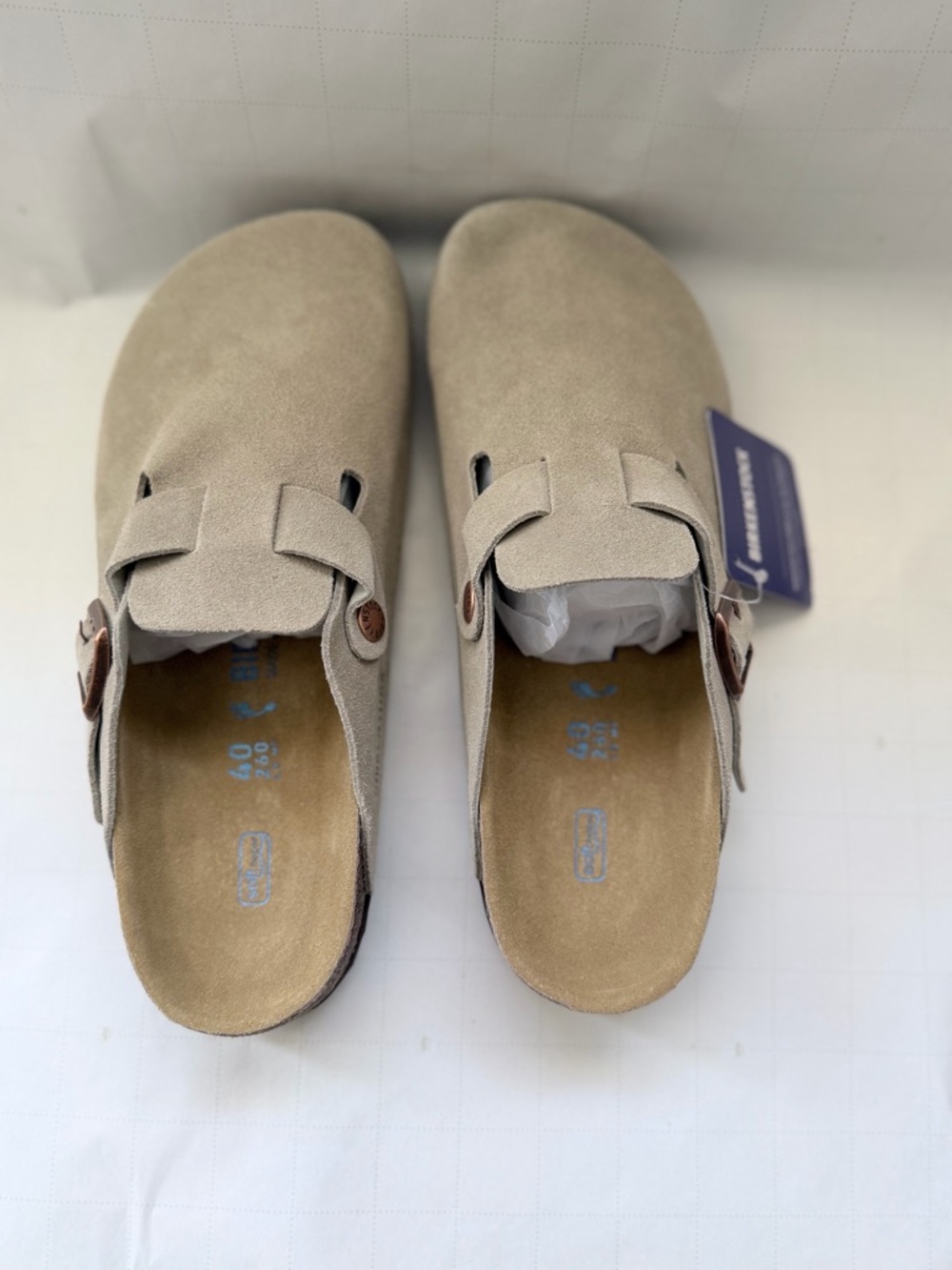 Birkenstock Women's Suede Clog Sandals in Light Taupe - Picture 5 of 5